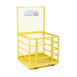 Scratch and Dent - 2 Person Forklift Platform Safety Cage Yellow 45" x 43" - FINAL SALE