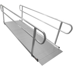 Scratch and Dent - 10 FT Aluminum Wheelchair Entry Ramp & Handrails - FINAL SALE