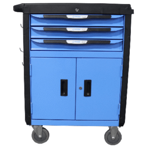 Scratch and Dent - 32” 3 Drawer Mobile Tool Chest Cabinet With Double Doors - FINAL SALE